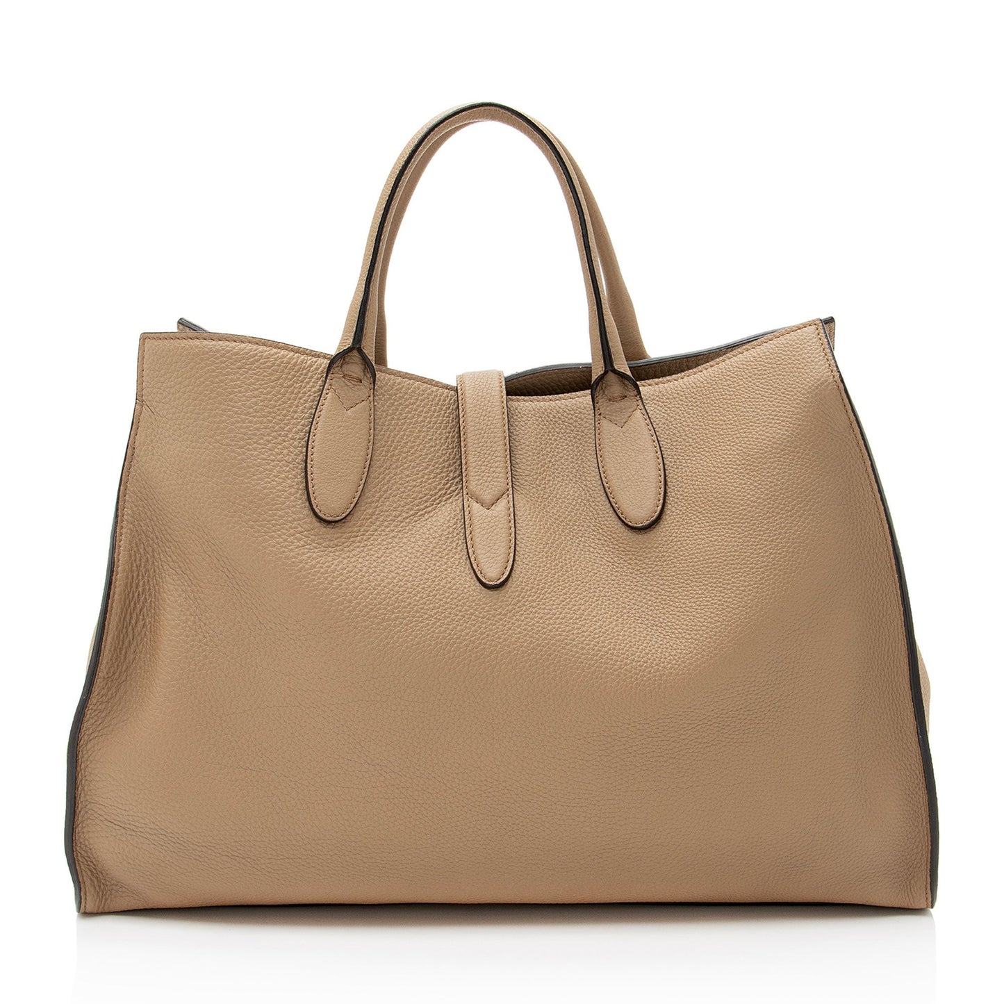 Gucci Soft Pebbled Jackie Leather Beige Medium Tote Bag