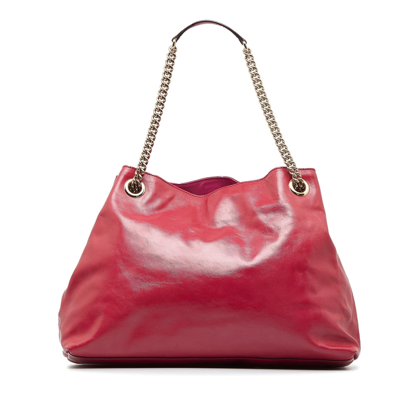 Gucci Soho SHG-kpX7Vj Leather Patent Red Chain Tote Bag