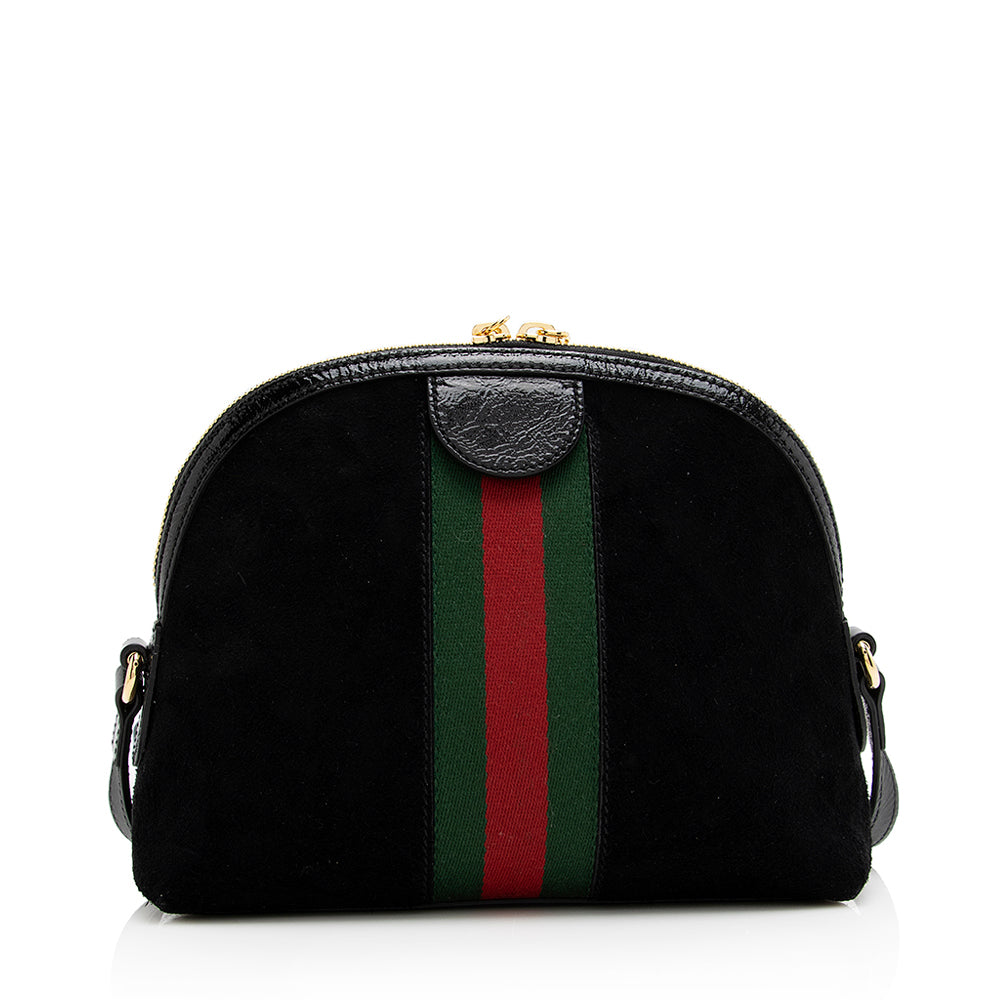 Gucci Ophidia Dome SHF Leather Suede Nylon Black Crossbody Bag