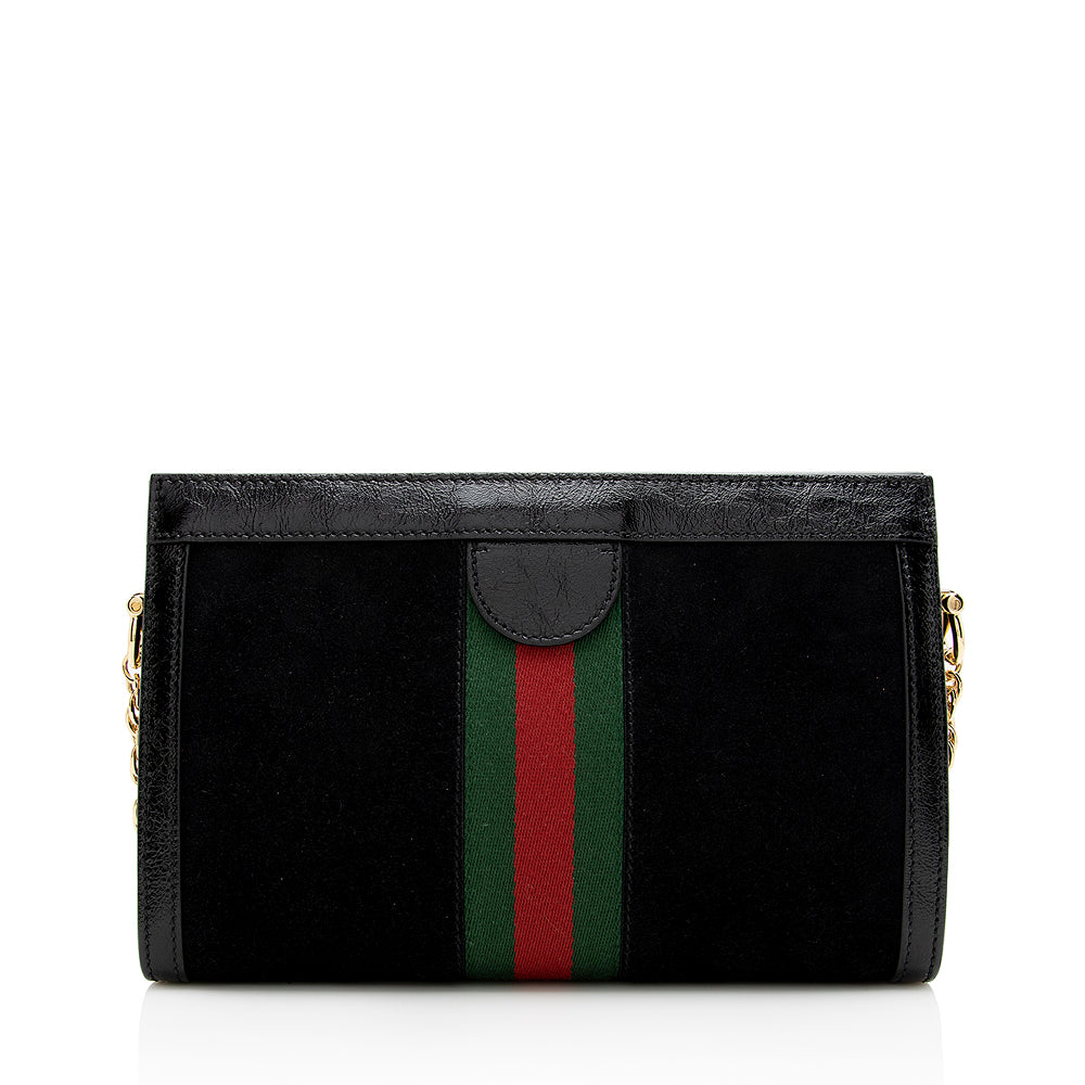 Gucci Ophidia SHF Leather Suede Nylon Black Shoulder Bag