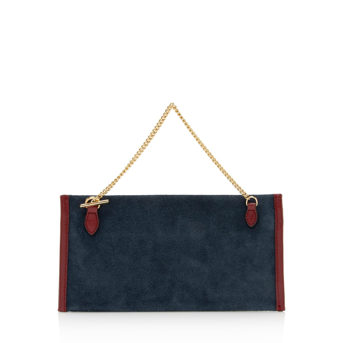Gucci Pochette SHF Leather Suede Blue Red Clutch Bag