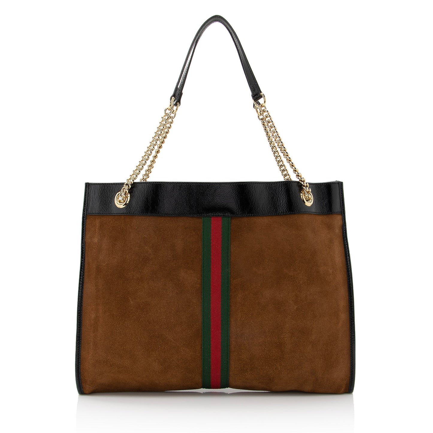 Gucci Rajah SHF Leather Suede Nylon Black Tote Bag
