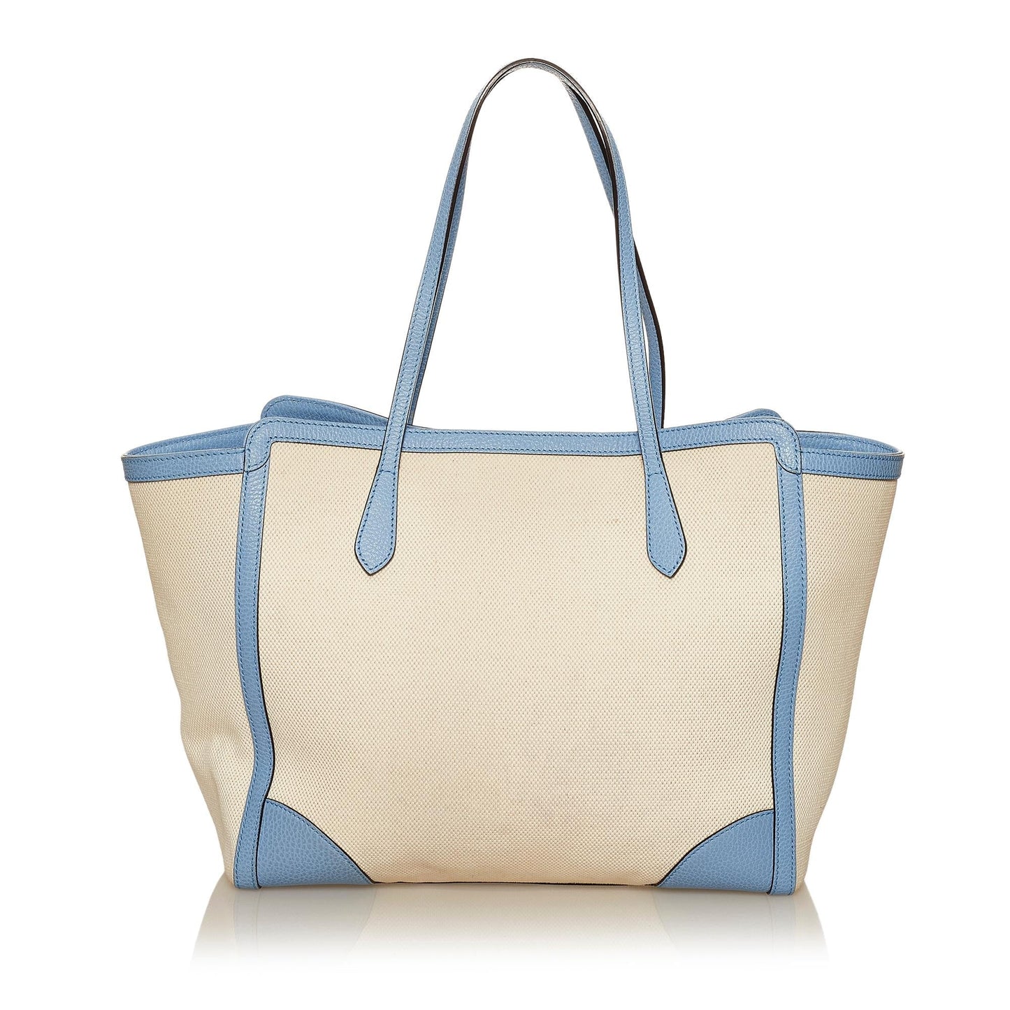 Gucci Swing SHG Canvas Calf White Blue Tote Bag