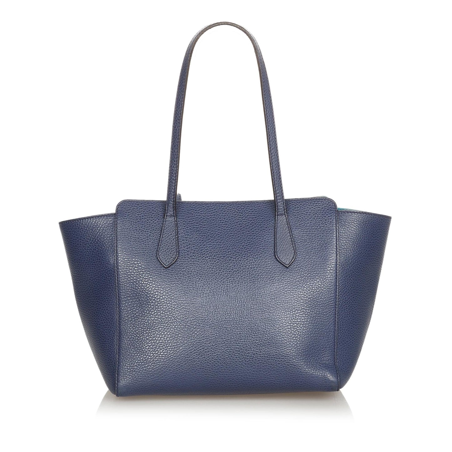 Gucci Swing SHG Leather Calf Blue Tote Bag 4