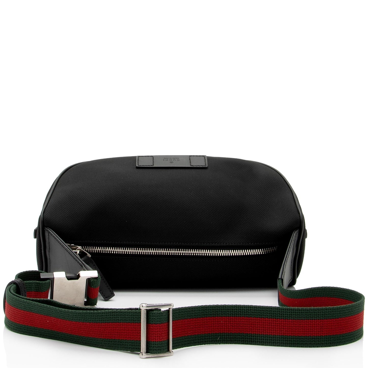 Gucci Techno Web Belt SHF-SNDmw5 Leather Canvas Nylon Black Accessory