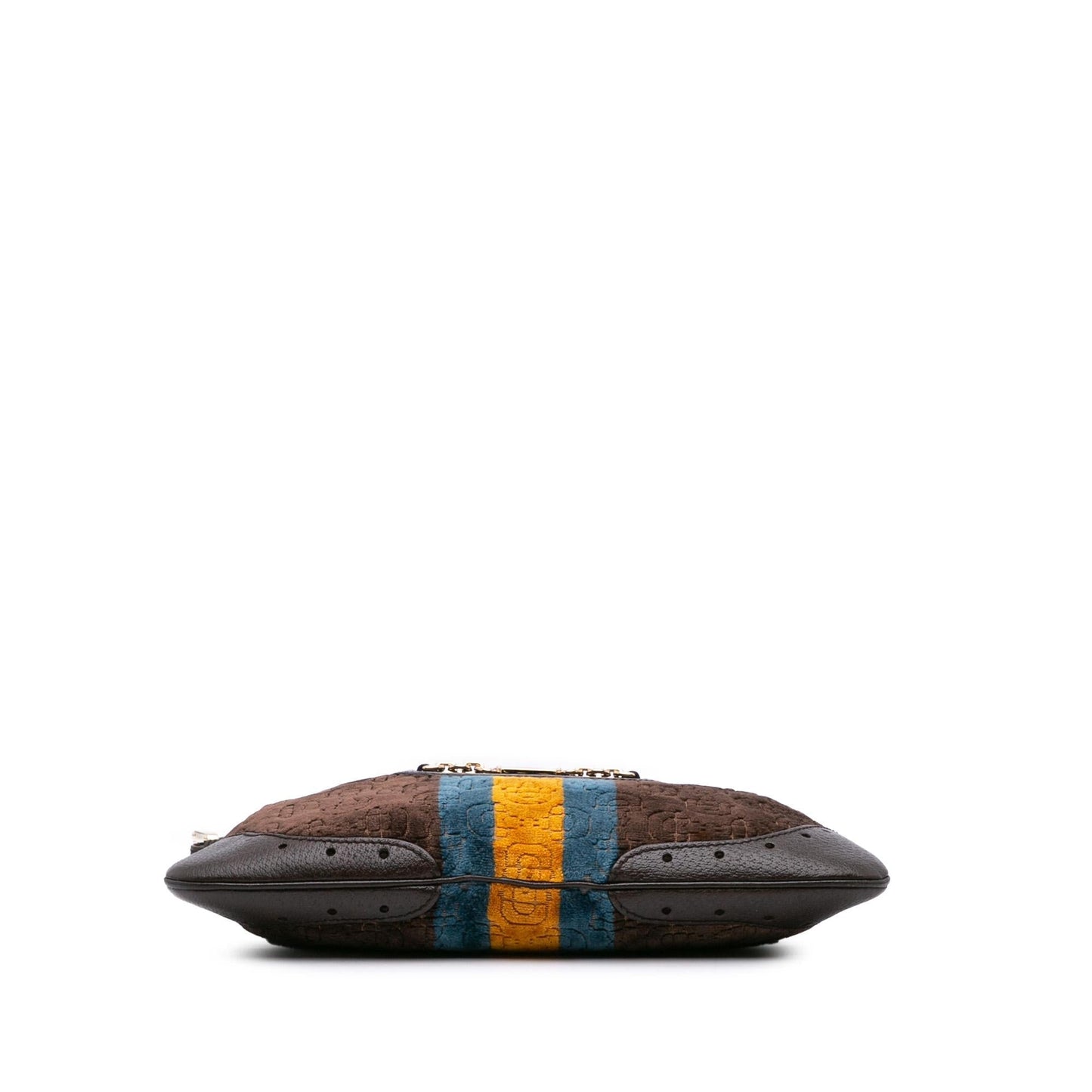 Gucci Velvet Horsebit Web Punch Calf Brown Shoulder Bag