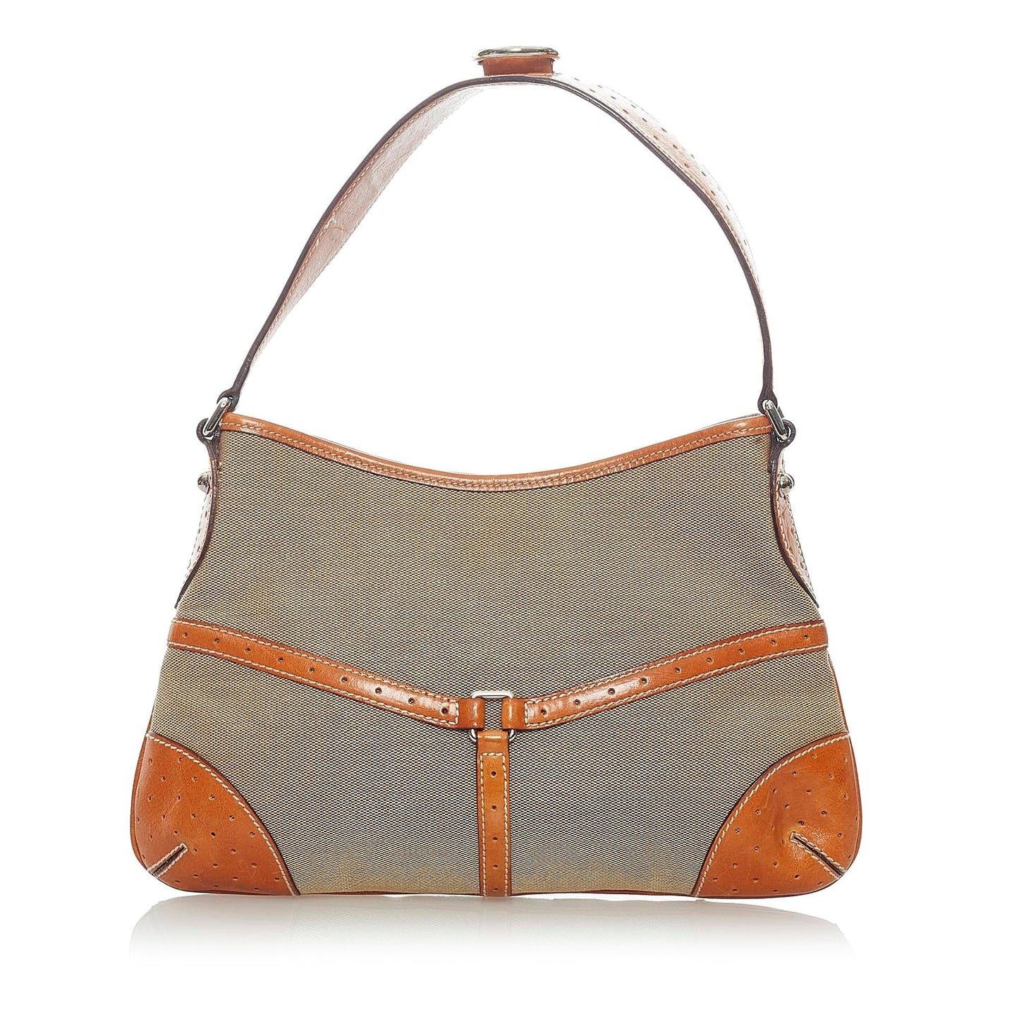 Gucci Web Reins SHG Canvas Calf Brown Shoulder Bag