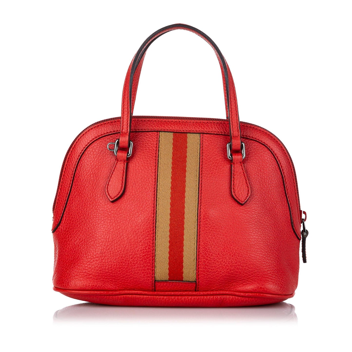 Gucci Web Dome SHG Leather Calf Brown Red Shoulder Bag