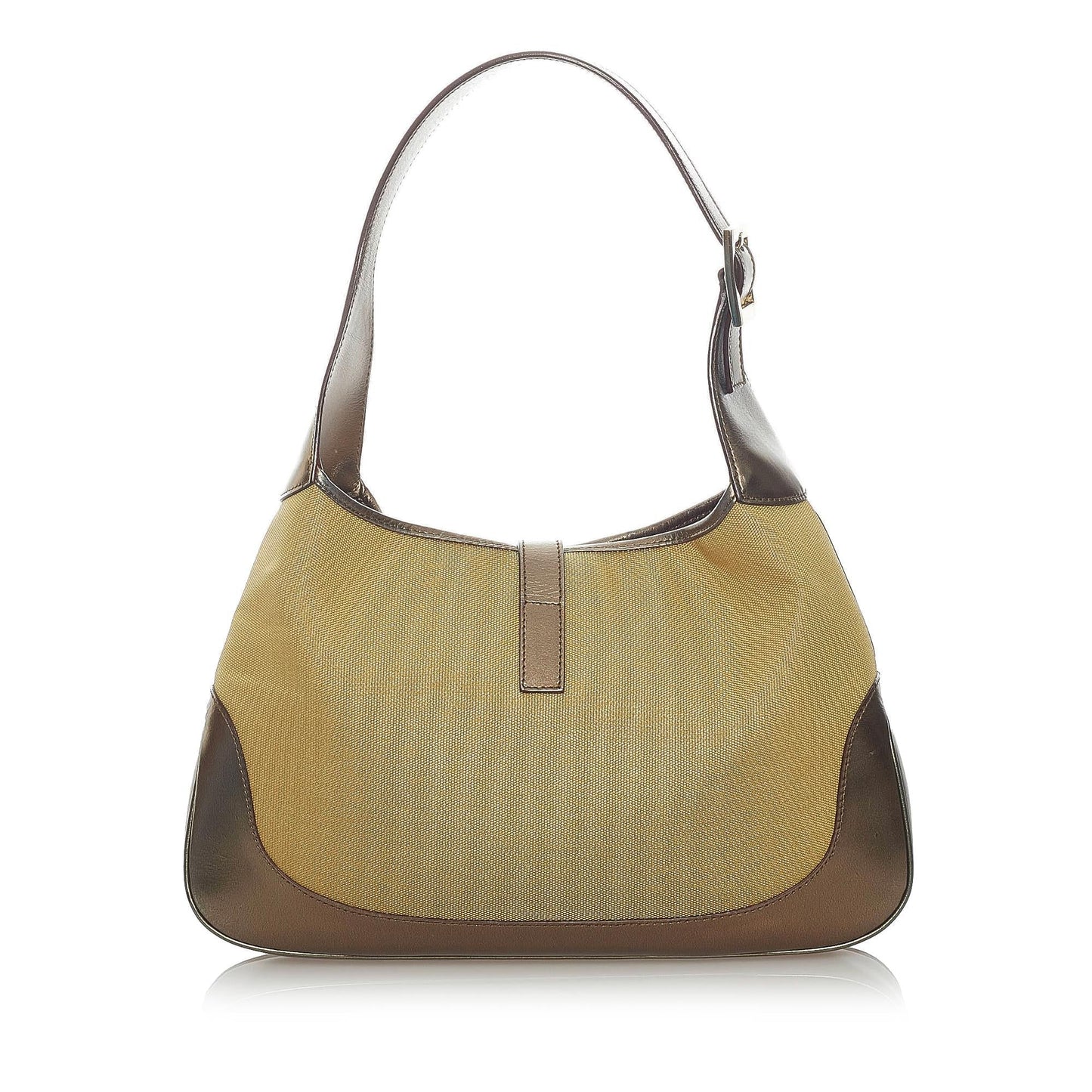 Gucci Web Jackie SHG Canvas Calf Brown Shoulder Bag