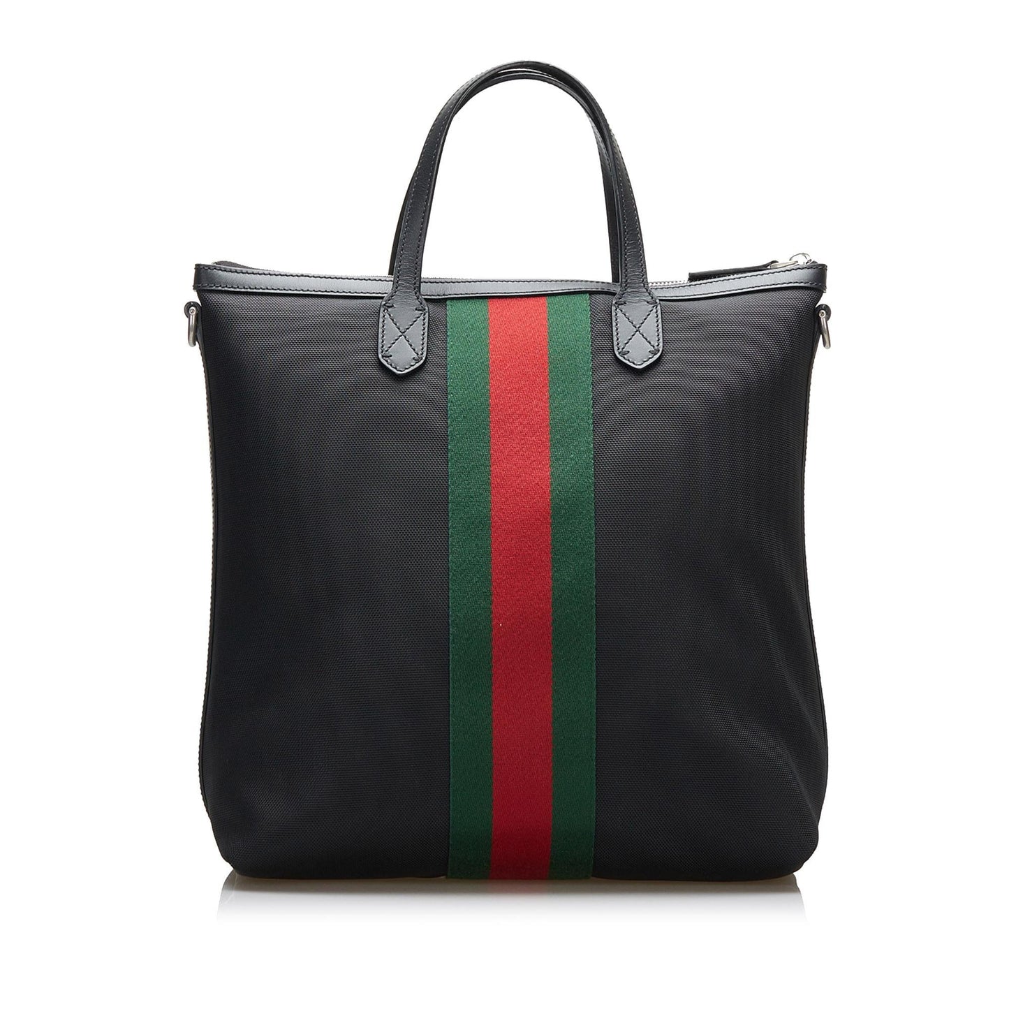 Gucci Web SHG-7u2aqw Canvas Black Satchel Bag