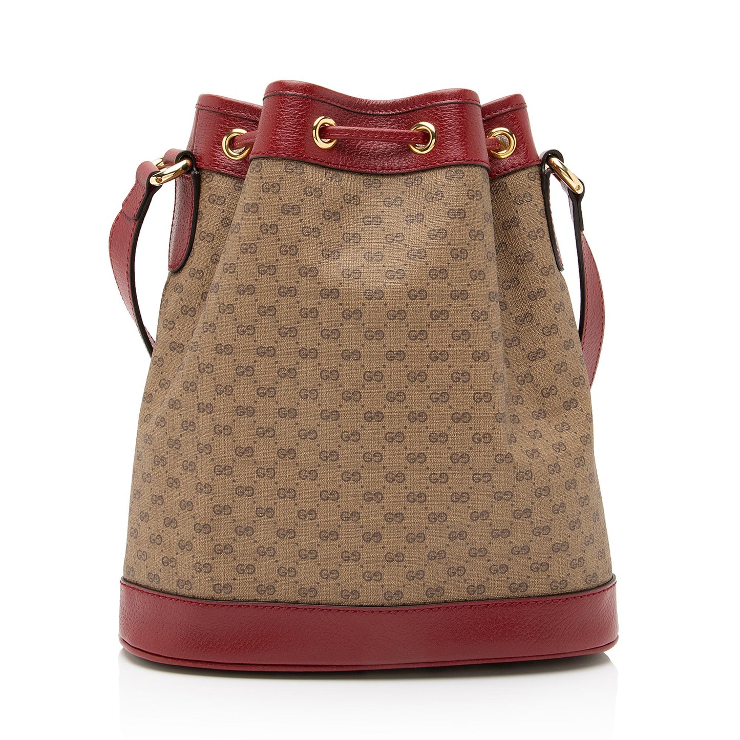 Gucci X Doraemon Micro GG Bucket Leather Canvas Brown Red Crossbody Bag Bag Shf