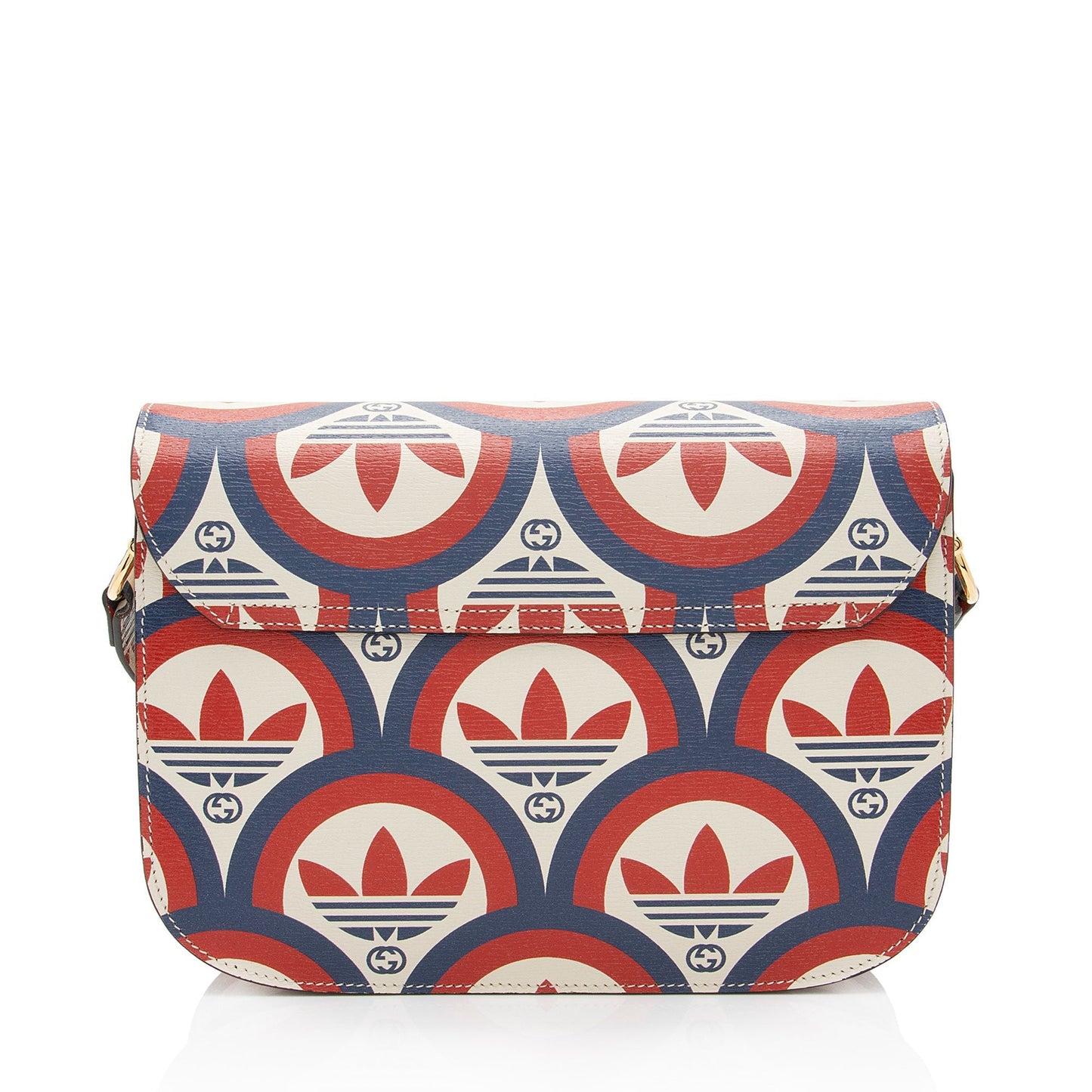 Gucci x Adidas Interlocking G Horsebit Calfskin White Blue Red Crossbody Bag