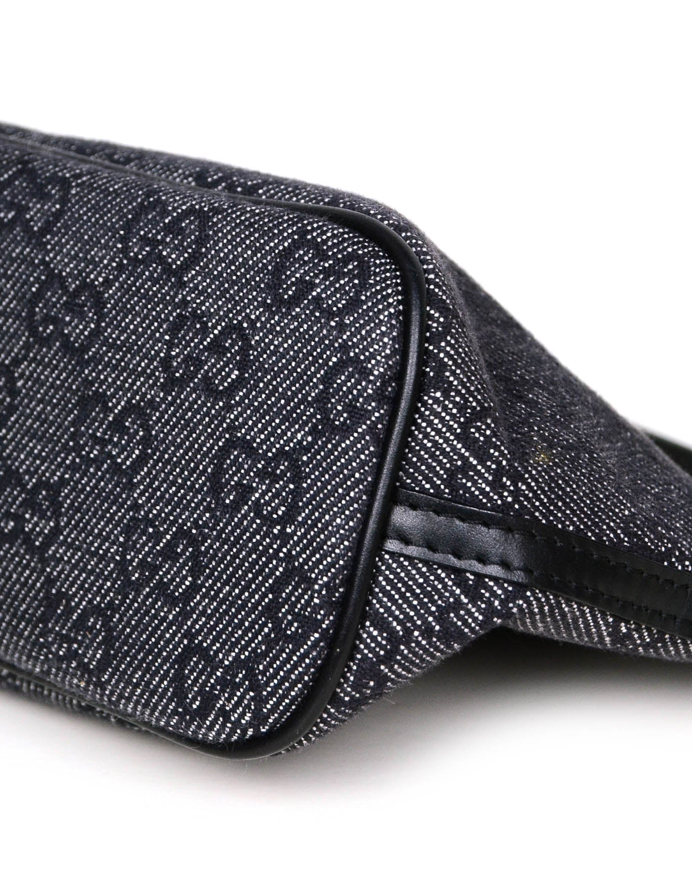 Gucci Black Denim Monogram Baguette Bag