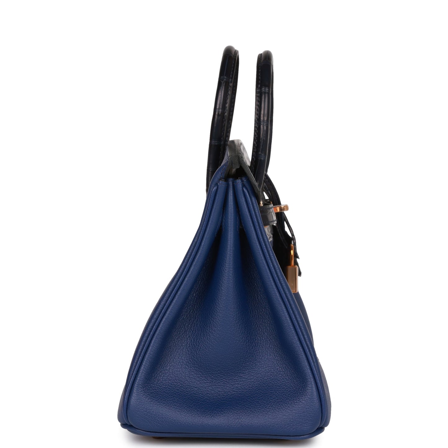 Hermes Birkin Bleu Saphir And Marine Matte Alligator Gold Travel Bag