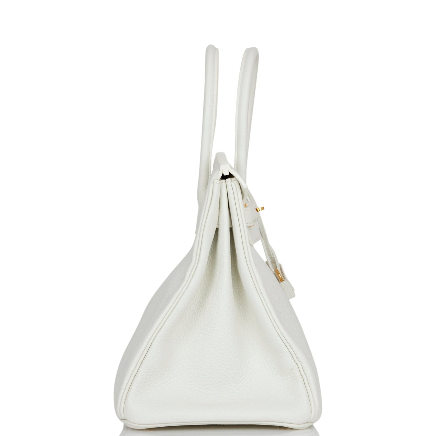 Hermes Birkin Clemence Hardware Handbag White Gold Travel Bag 2