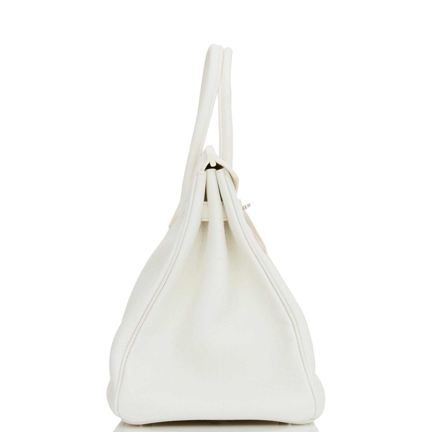 Hermes Birkin Clemence Palladium Hardware Handbag White Travel Bag