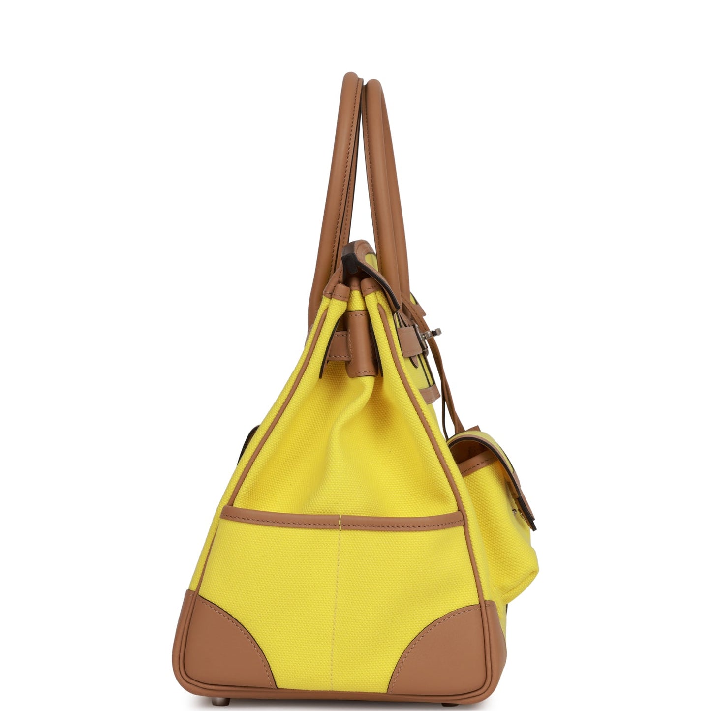 Hermes Birkin Cargo Jaune Citron Toile And Chai Travel Bag