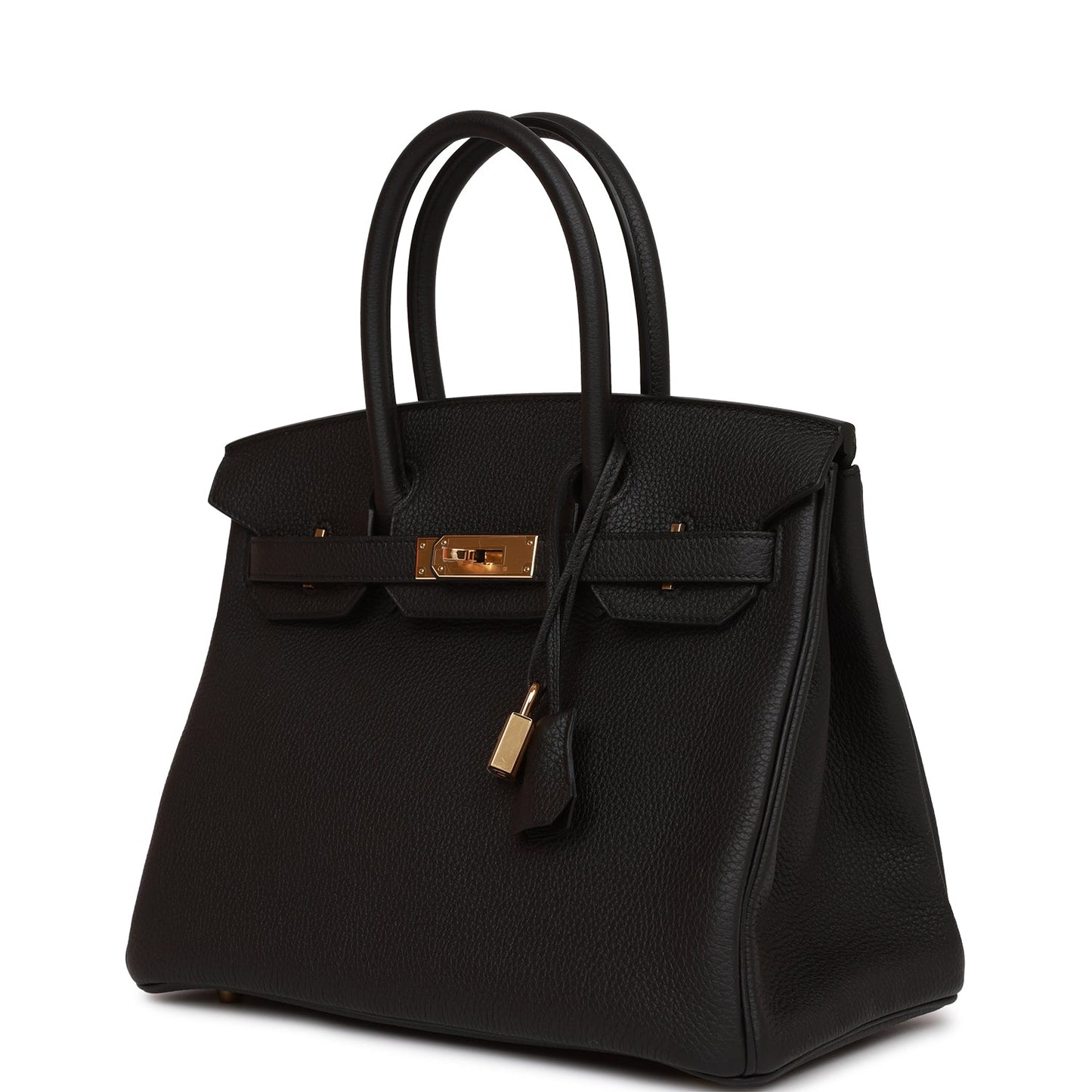 Hermes Birkin Togo Hardware Handbag Black Gold Travel Bag 28