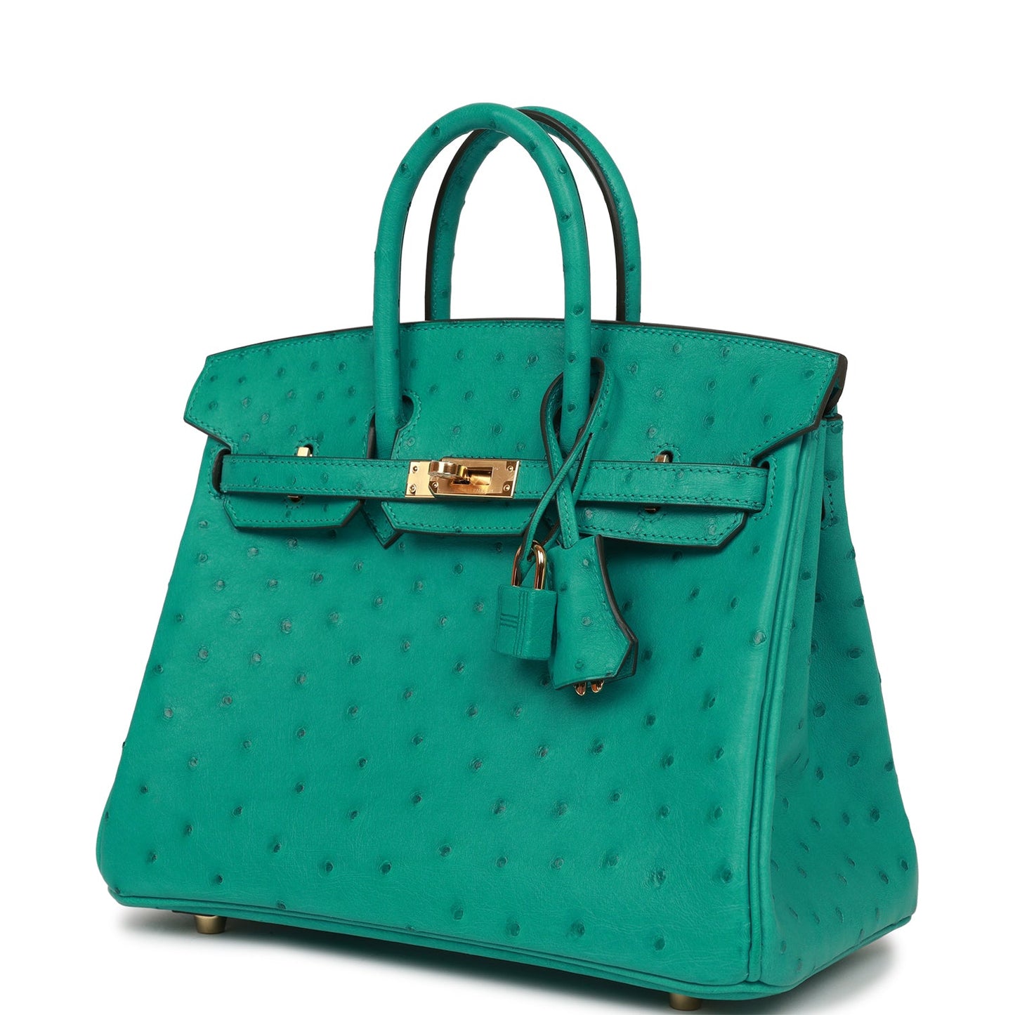 Hermes Birkin Vert Verone Ostrich Hardware Handbag Gold Travel Bag