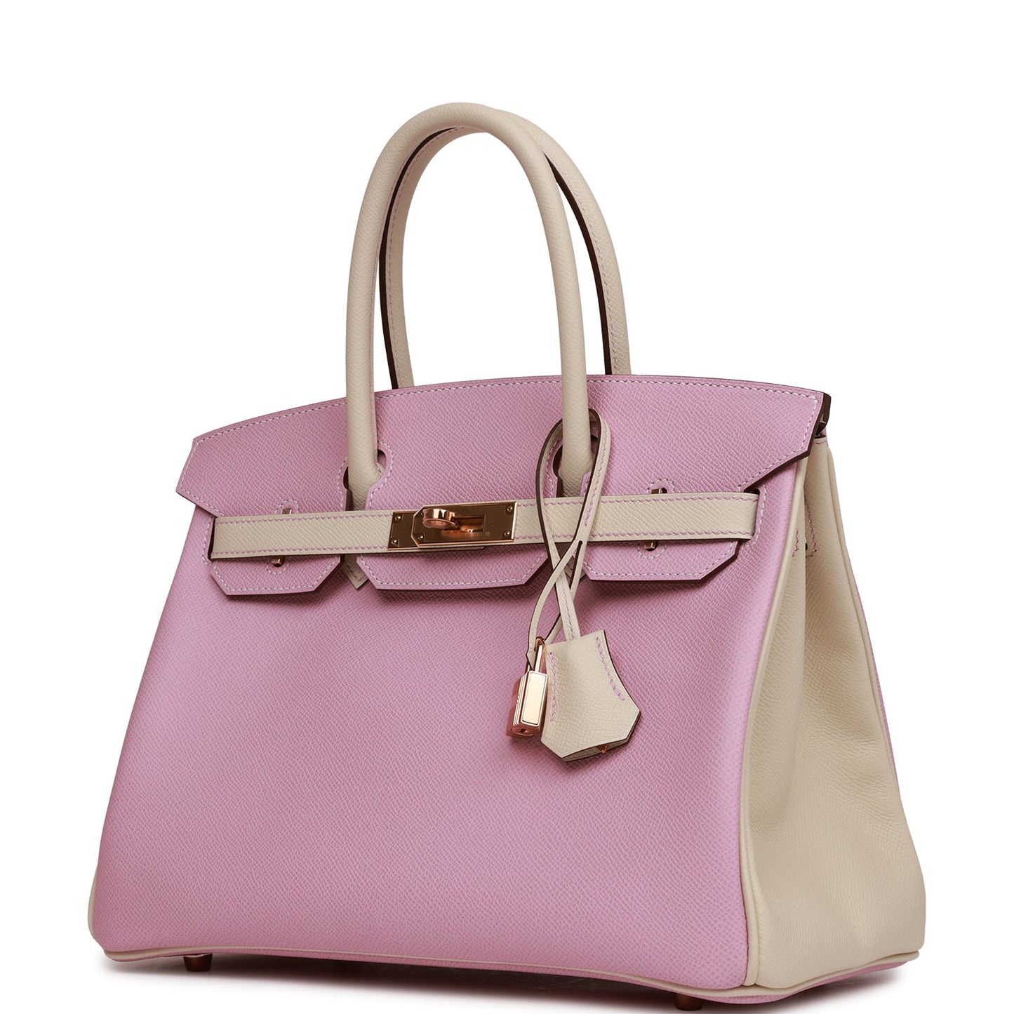 Hermes Special Order Hss Birkin Mauve Sylvestre And Craie Gold Travel Bag