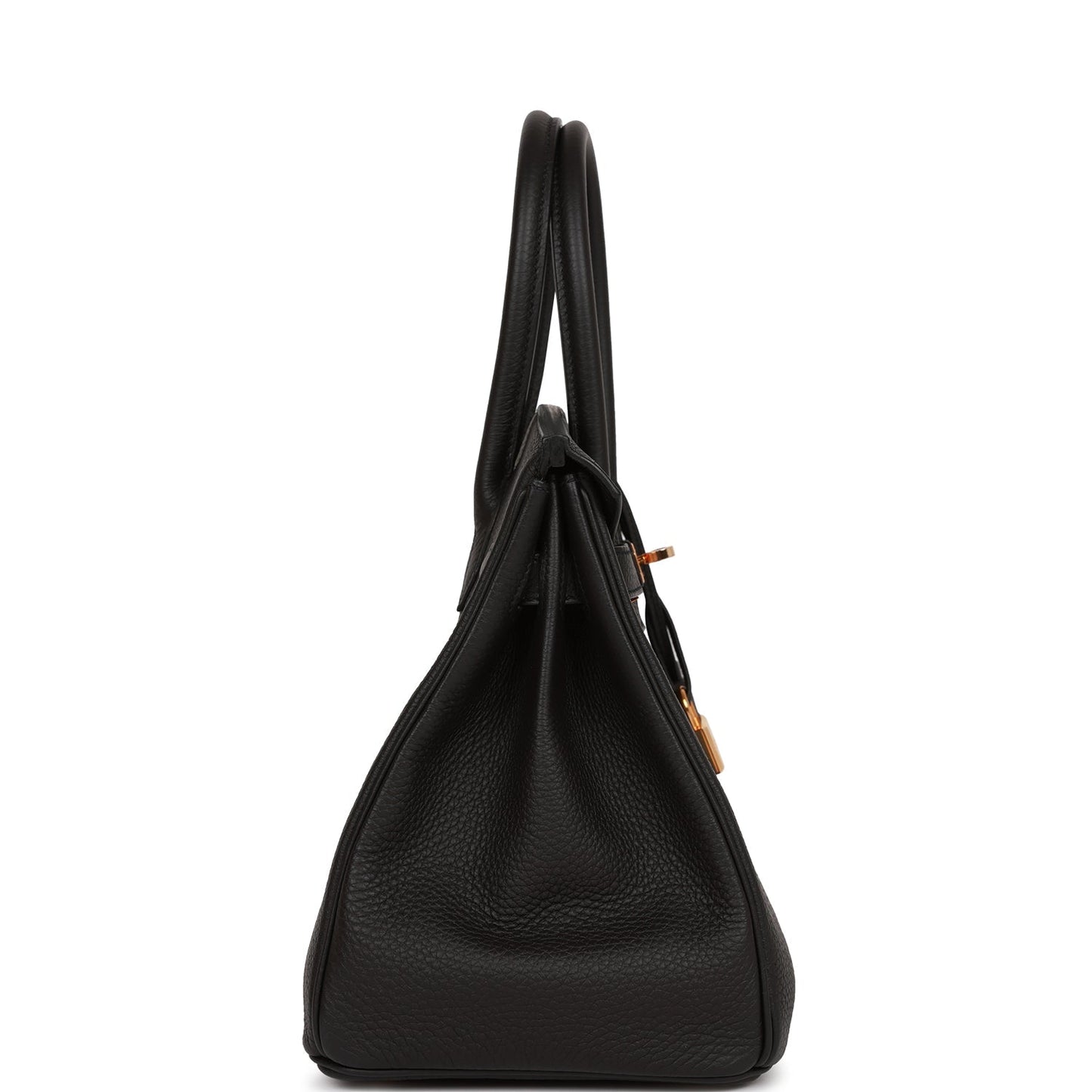Hermes Birkin Togo Rose Hardware Handbag Black Gold Travel Bag 8