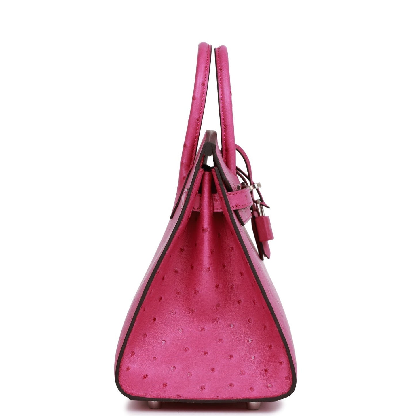 Hermes Birkin Sellier Rose Pourpre Ostrich Palladium Hardware Travel Bag
