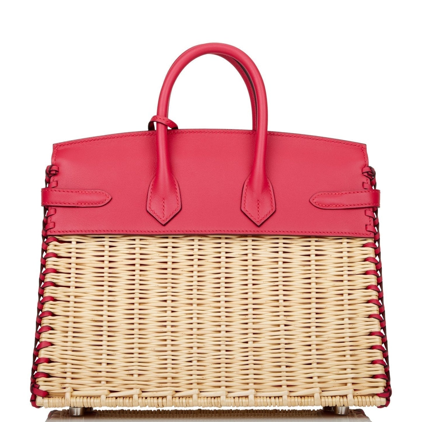 Hermes Luxury Picnic Sellier Birkin Framboise Swift Palladium Travel Bag