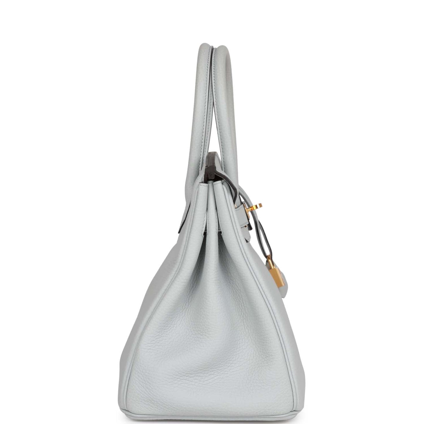 Hermes Birkin Bleu Pale Clemence Hardware Handbag Gold Travel Bag