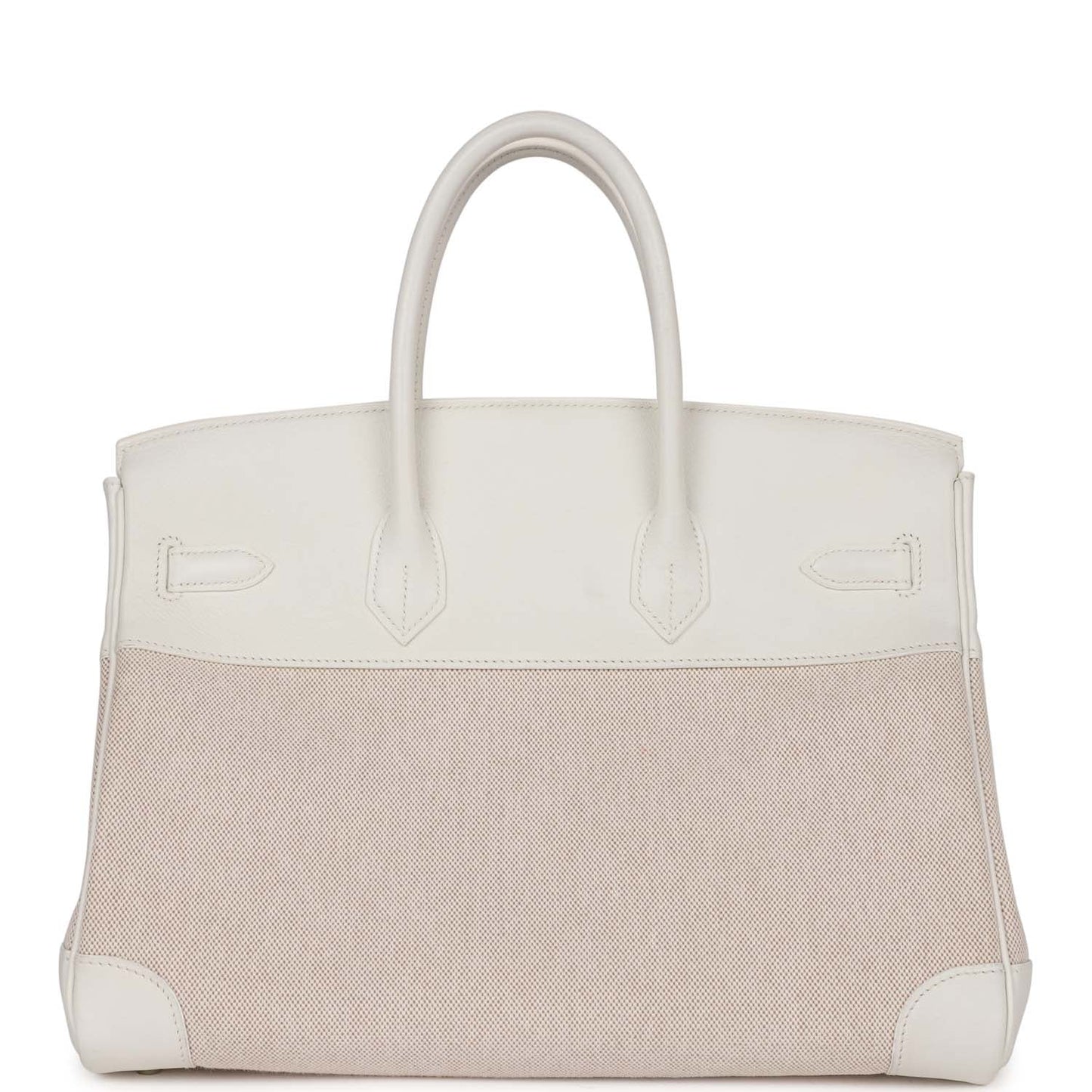 Hermes Birkin Gulliver And Toile Palladium Hardware Handbag White Travel Bag