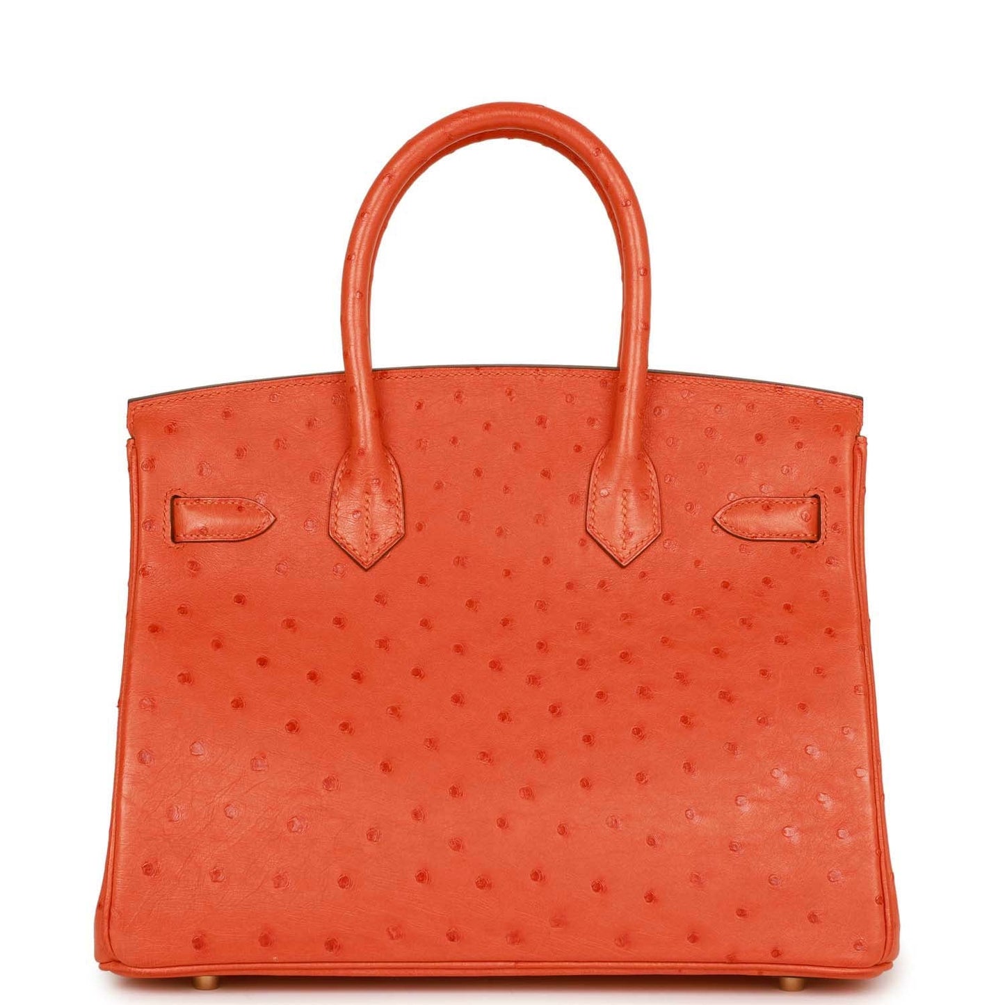 Hermes Top Quality Luxury Birkin Tangerine Ostrich Hardware Gold Travel Bag