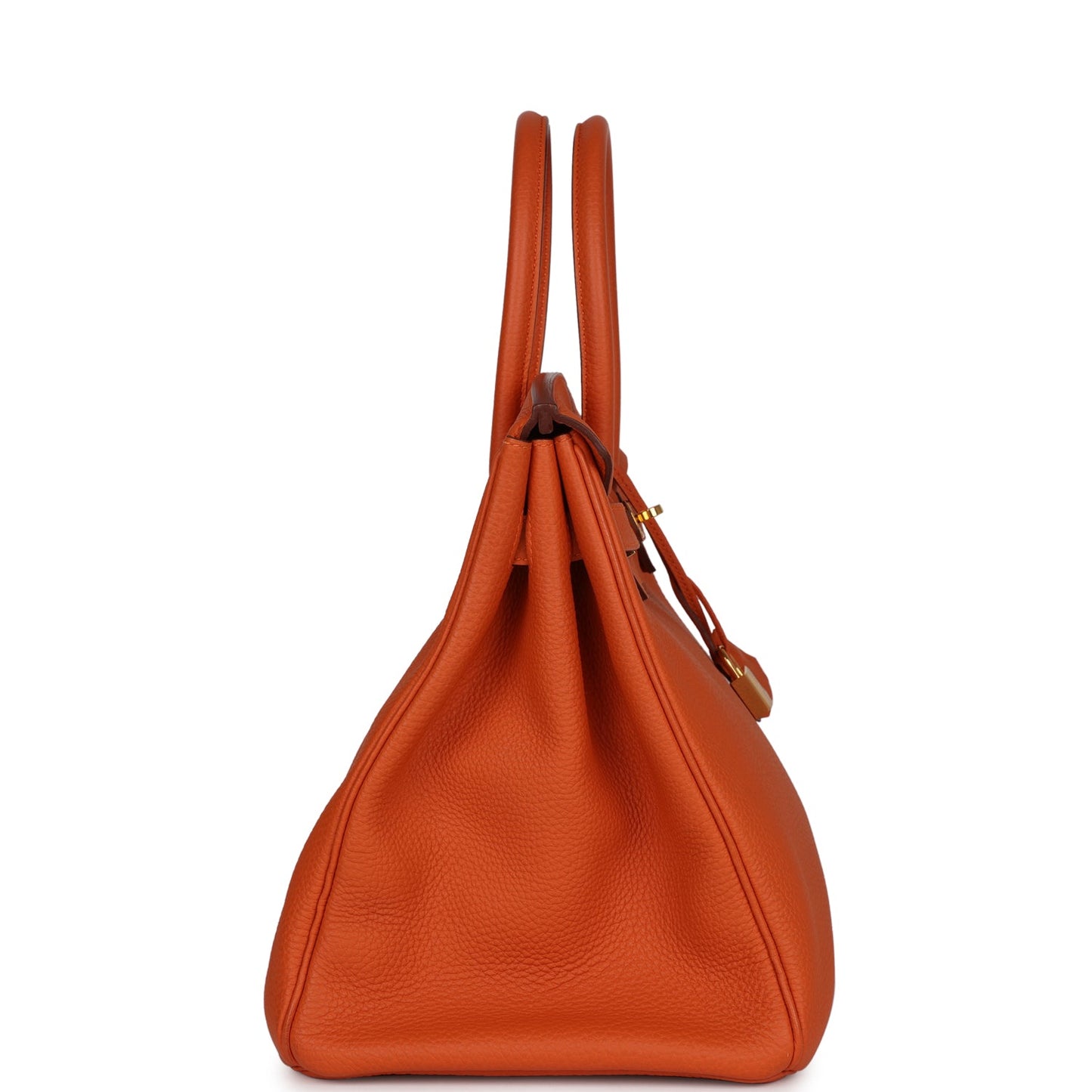 Hermes Birkin Clemence Hardware Handbag Gold Orange Travel Bag 2