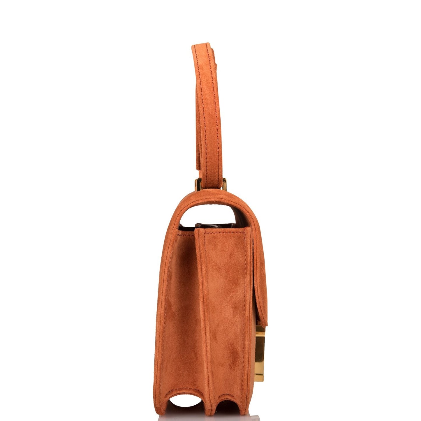 Hermes Paprika Doblis Constance Hardware Crossbody Bag Gold