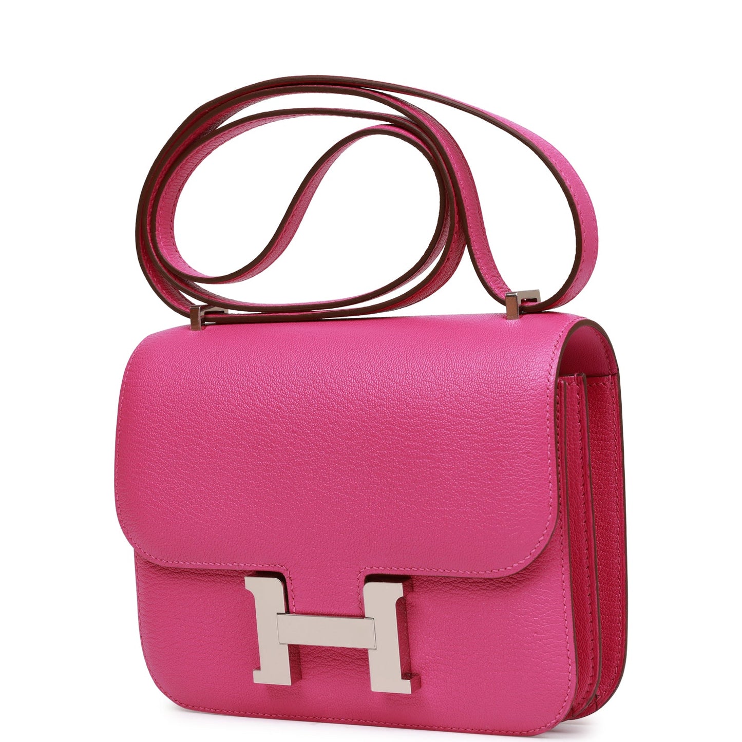Hermes Constance Magnolia Evercolor Palladium Hardware Crossbody Bag