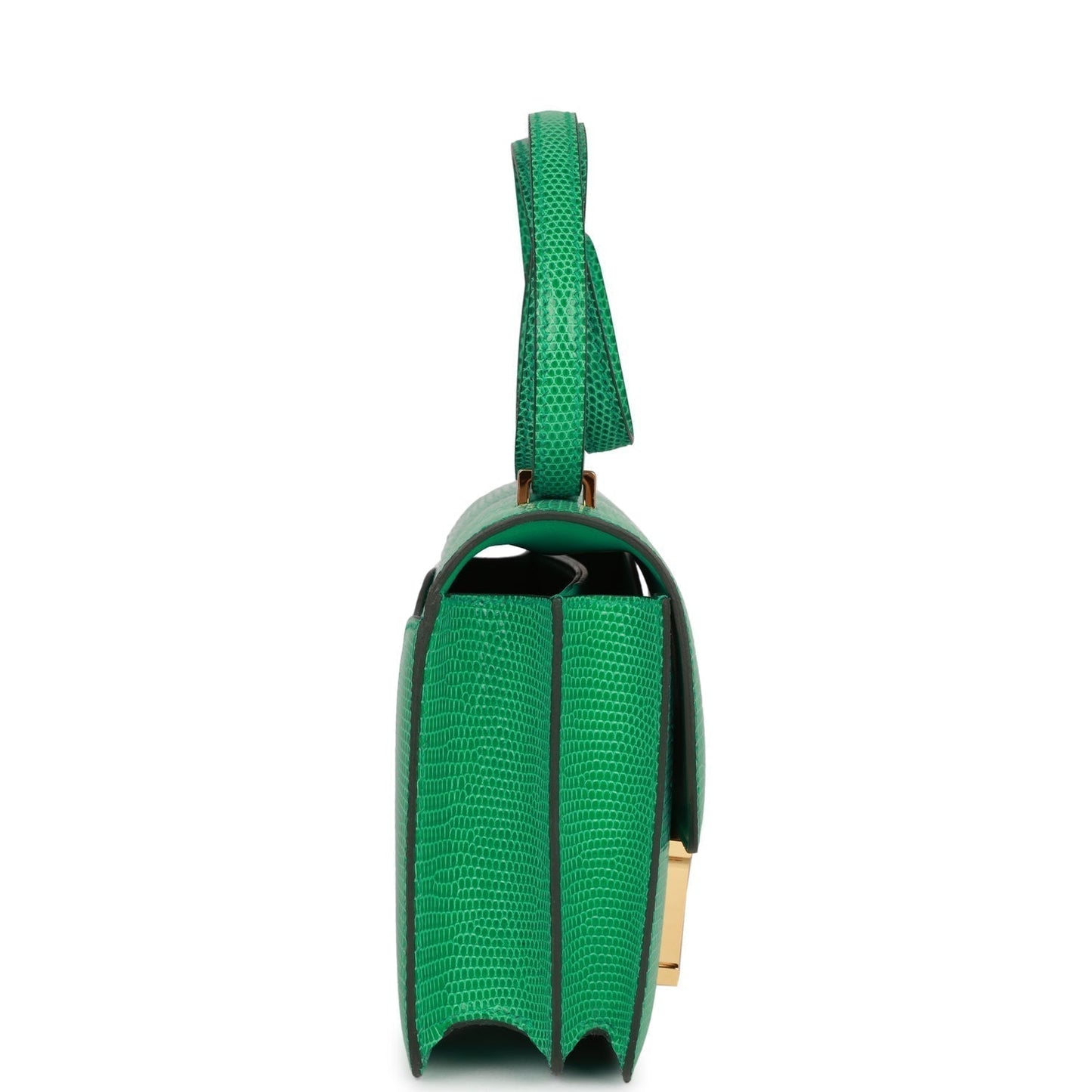 Hermes Constance Menthe Lizard Salvator Hardware Handbag Gold Mini Travel Bag