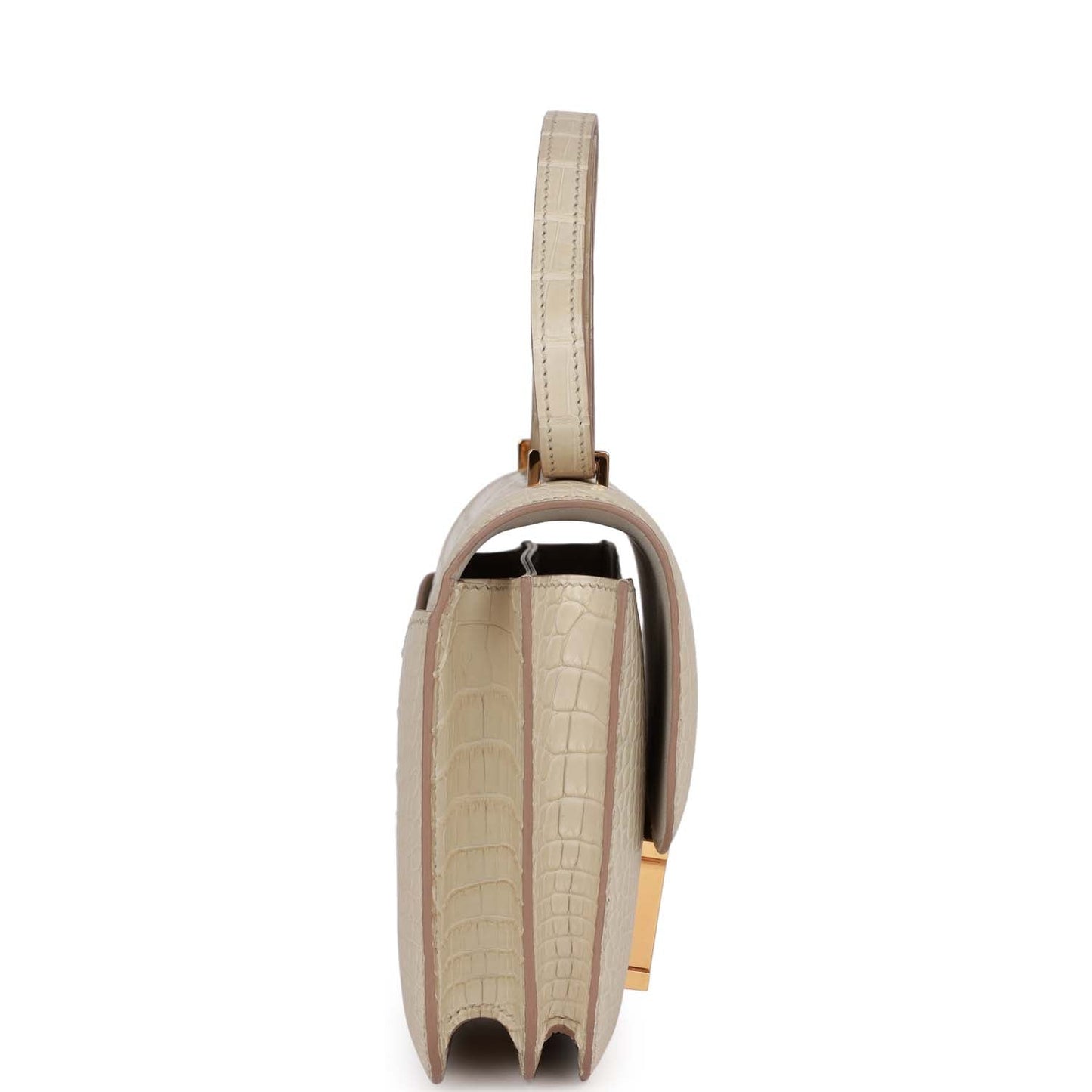 Hermes Constance Beton Matte Alligator Mississippiensis Hardware Handbag Gold Travel Bag