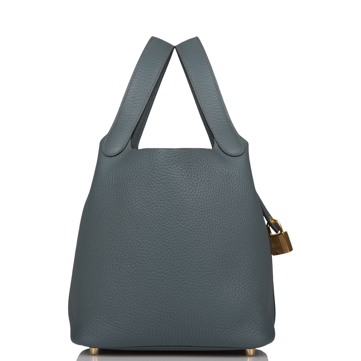 Hermes Picotin Lock Bleu Orage Clemence Hardware Handbag Gold Travel Bag