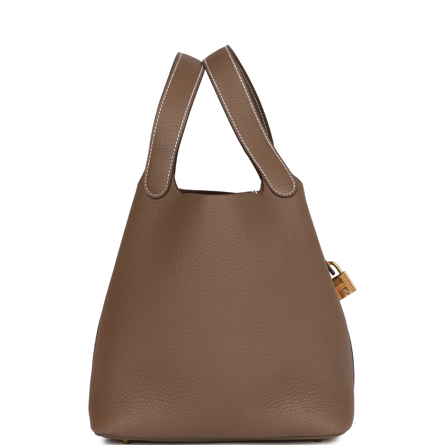 Hermes Picotin Lock Etoupe Clemence Hardware Handbag Gold Travel Bag