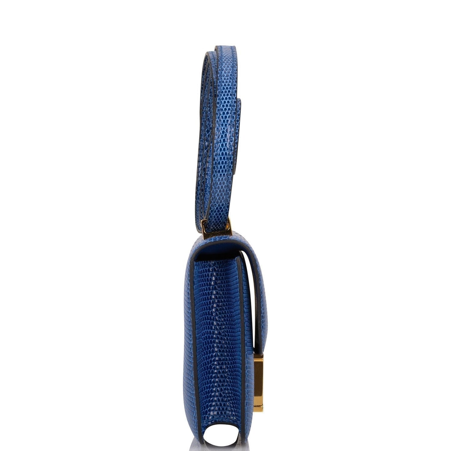 Hermes Micro Constance Bleu Saphir Lizard Niloticus Hardware Gold Travel Bag
