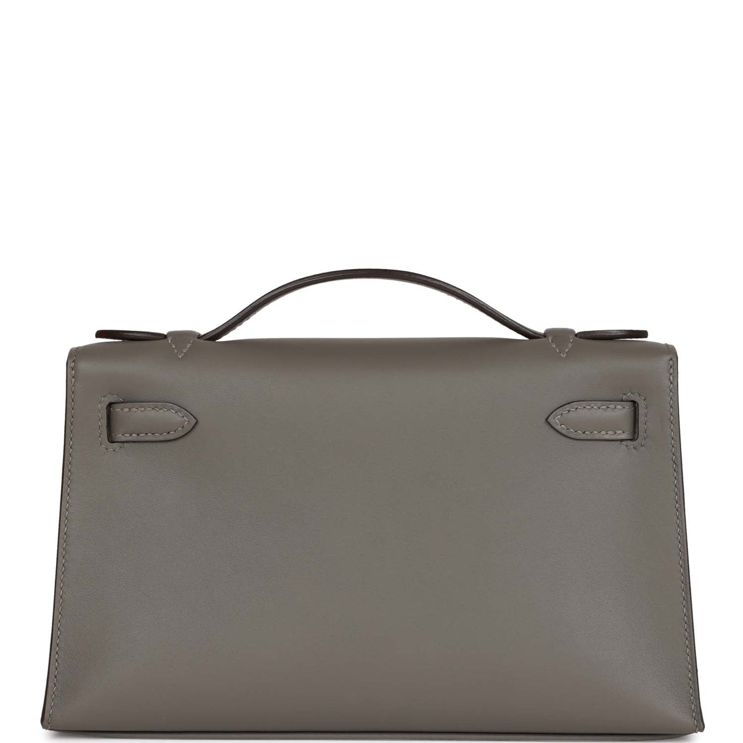 Hermes Kelly Pochette Gris Meyer Swift Hardware Clutch Gold Clutch Bag