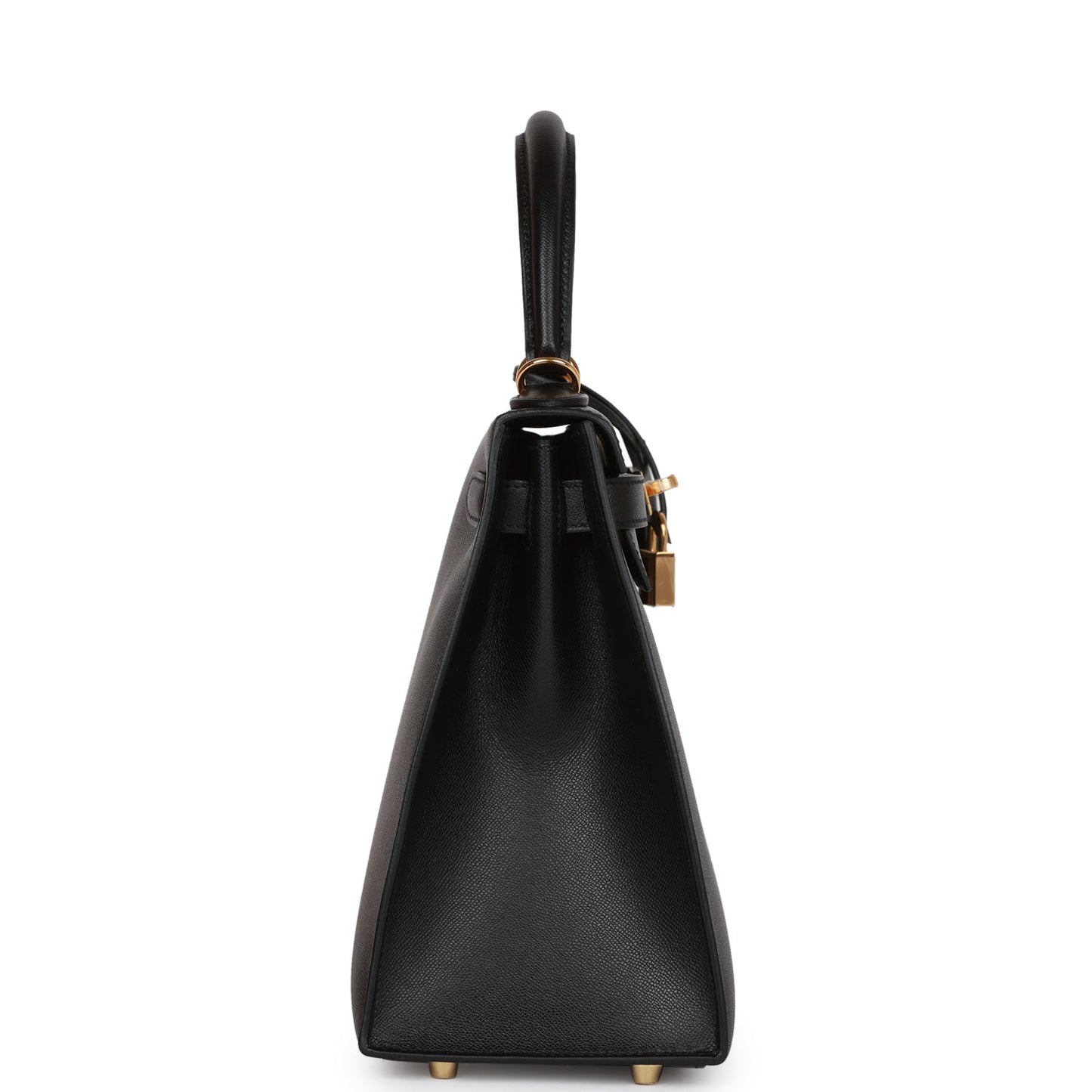 Hermes Kelly Sellier Madame Hardware Handbag Black Gold Travel Bag Gold Hardware