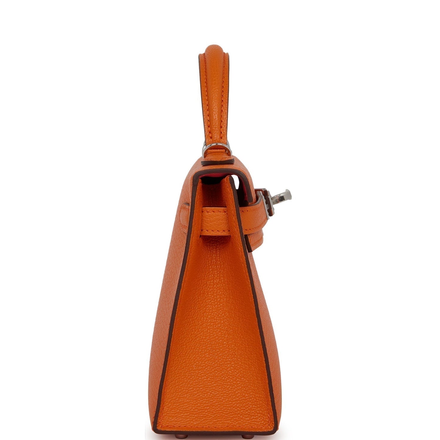 Hermes Kelly Sellier Orange Verso Chèvre Palladium Hardware Travel Bag