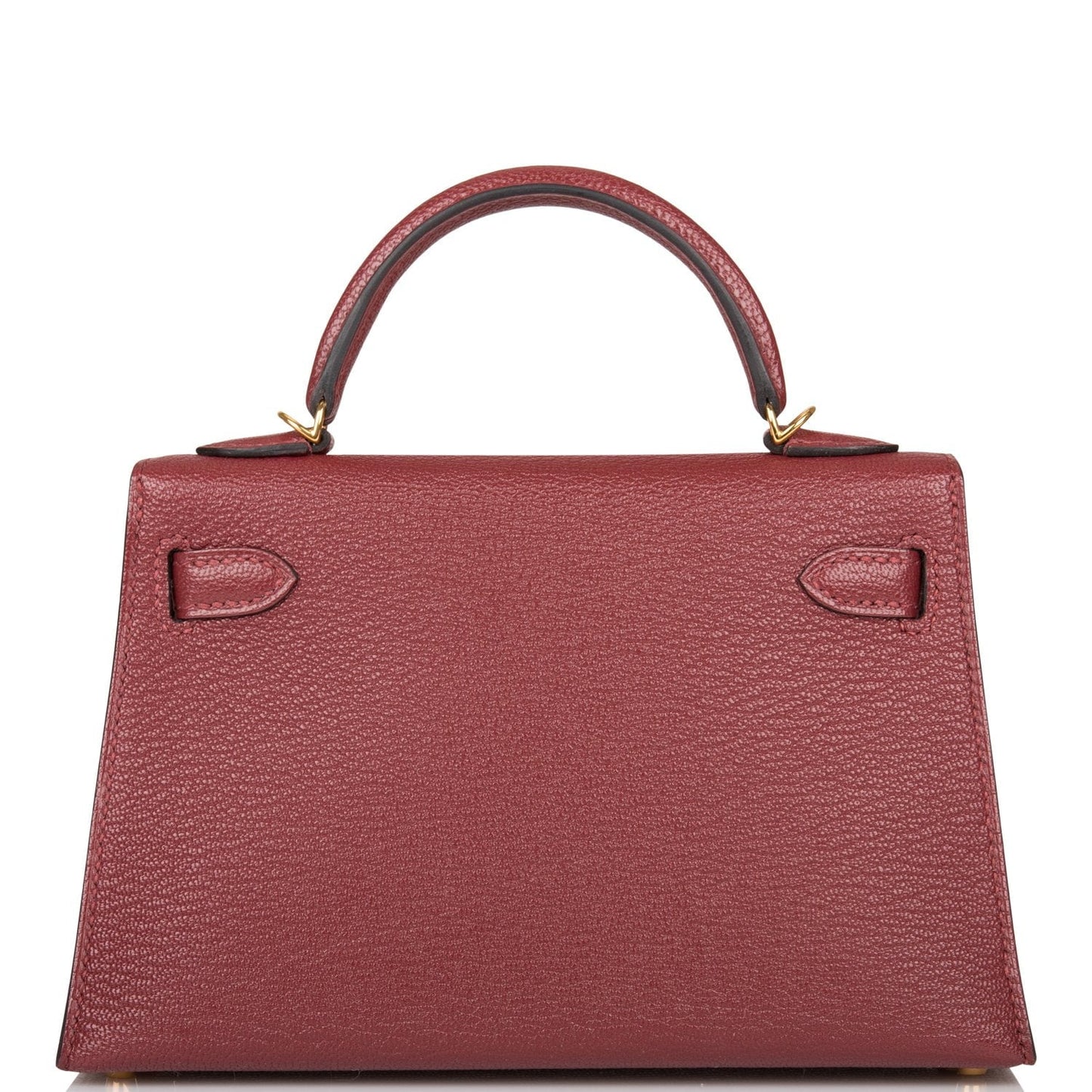 Hermes Kelly Sellier Rouge Chevre Hardware Handbag Gold Travel Bag