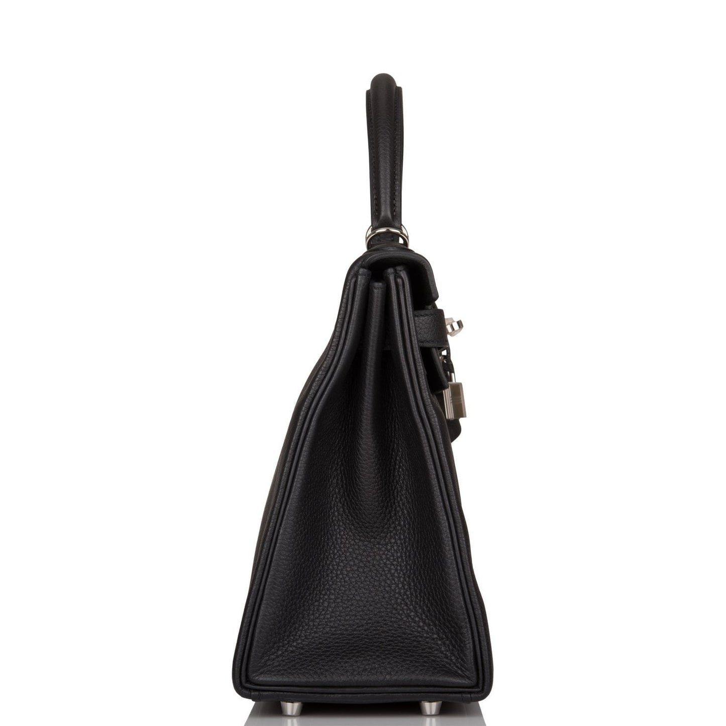 Hermes Kelly Retourne Togo Palladium Hardware Handbag Black Travel Bag Palladium Hardware