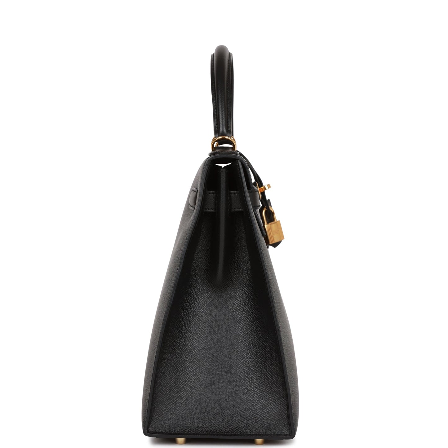 Hermes Kelly Sellier Epsom Hardware Handbag Black Gold Travel Bag Gold Hardware