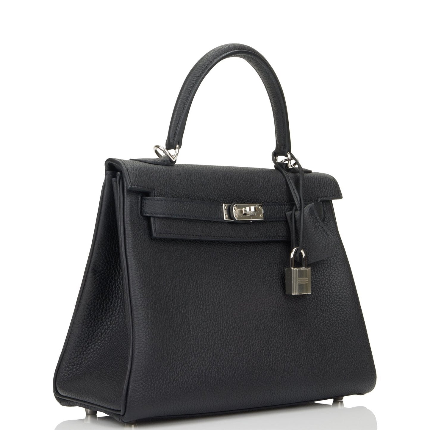 Hermes Kelly Retourne Togo Palladium Hardware Handbag Black Travel Bag 8