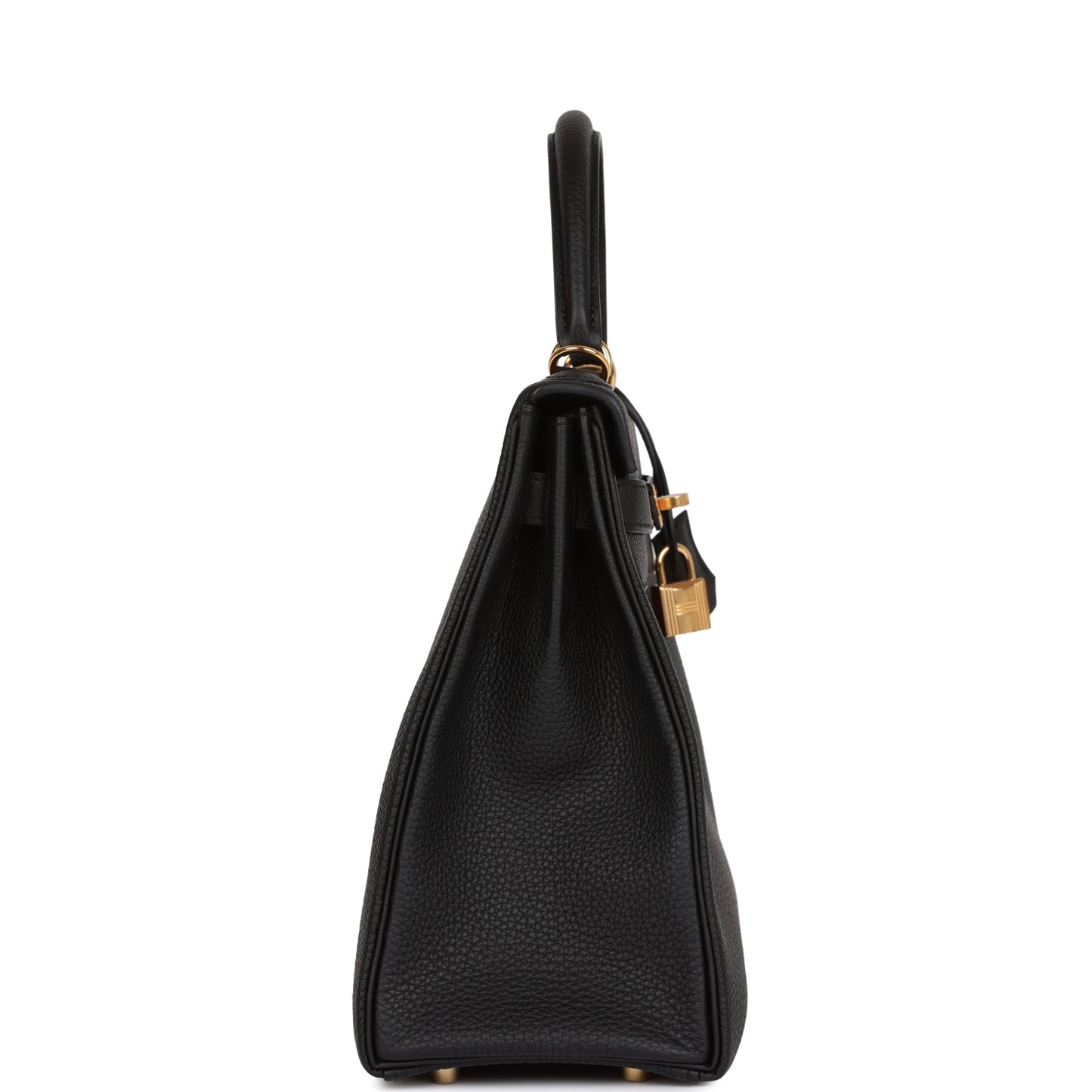 Hermes Kelly Retourne Togo Hardware Handbag Black Gold Travel Bag