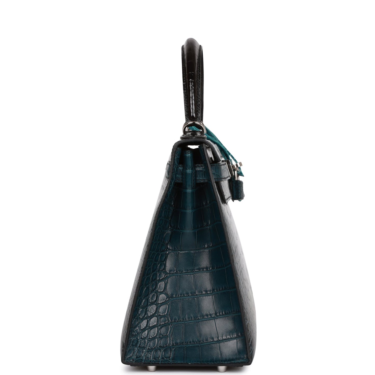 Hermes Kelly Sellier Tri Color Vert Rousseau And Black Travel Bag