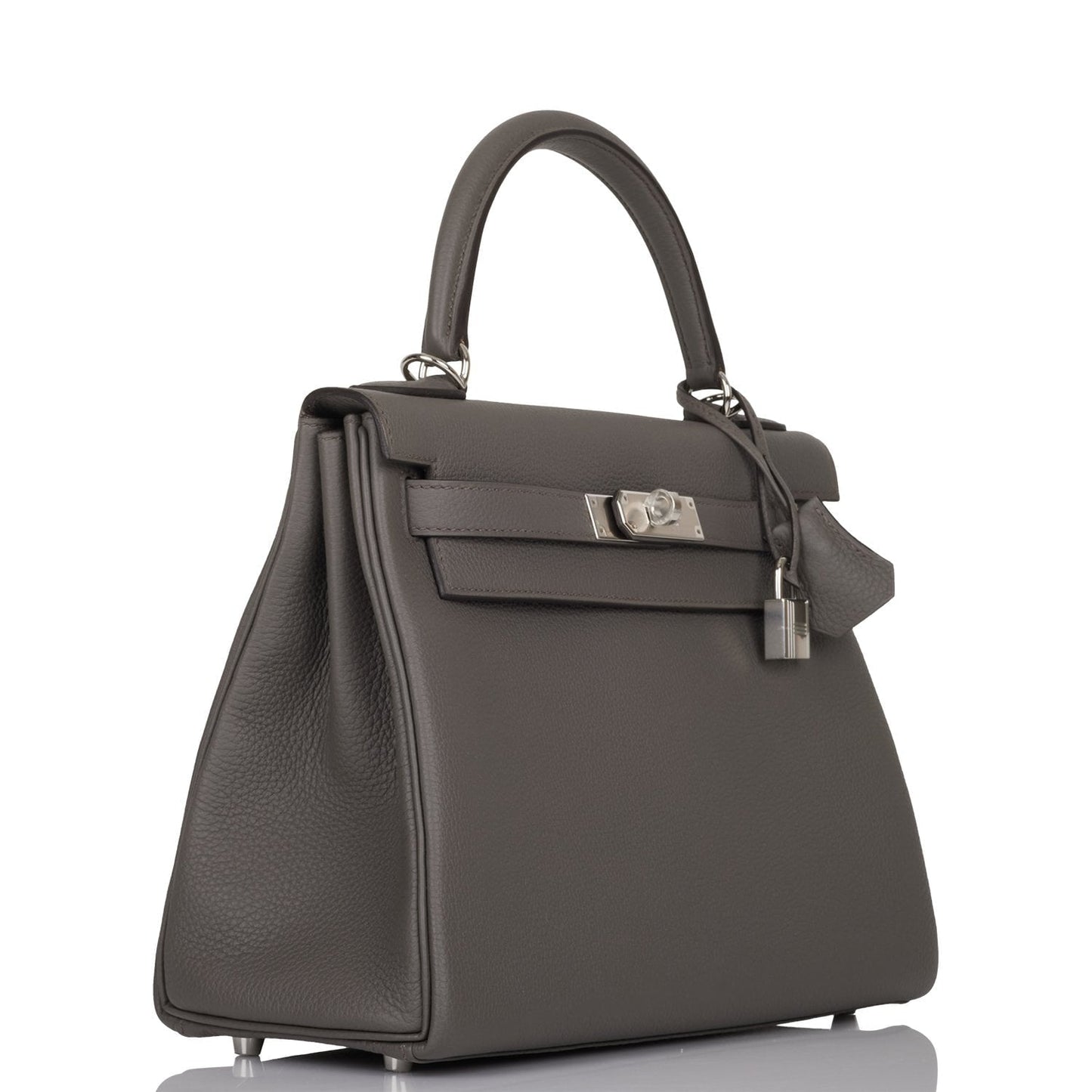 Hermes Kelly Retourne Etain Togo Palladium Hardware Handbag Travel Bag Palladium Hardware