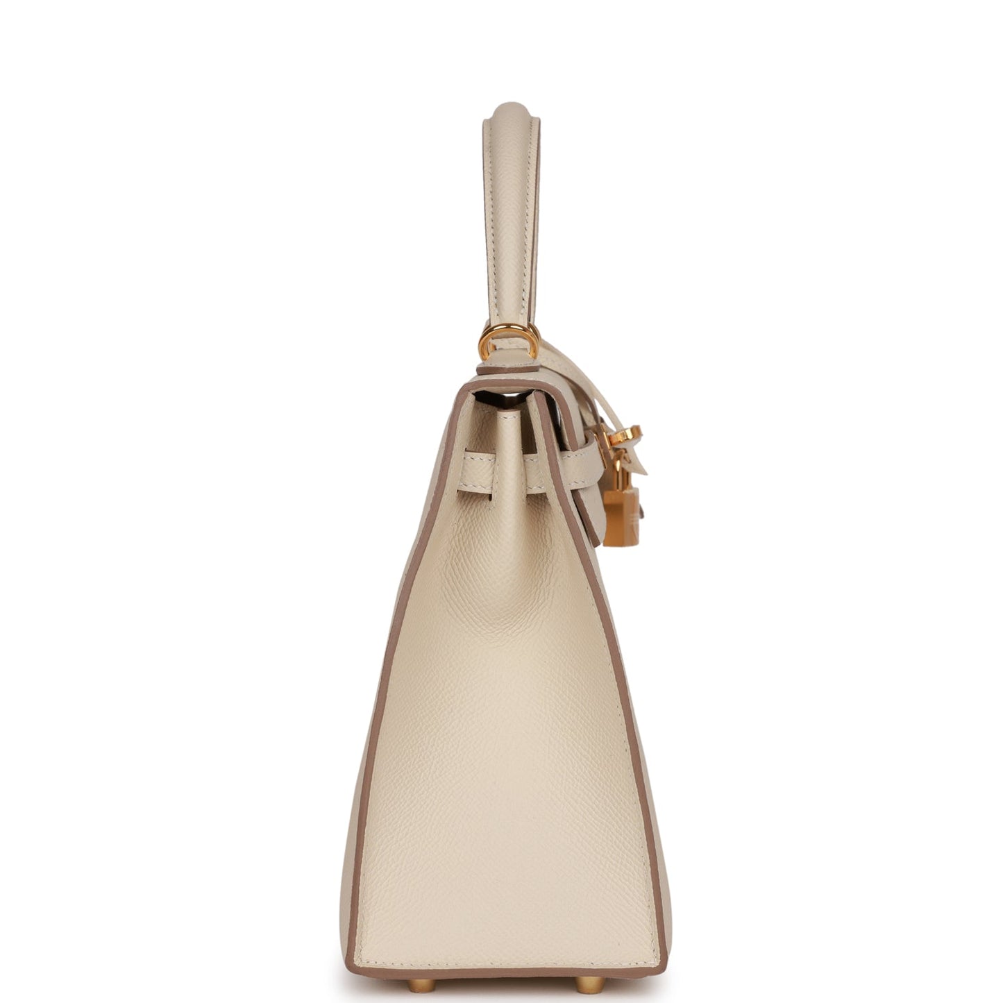 Hermes Kelly Sellier Craie Epsom Hardware Handbag Gold Travel Bag