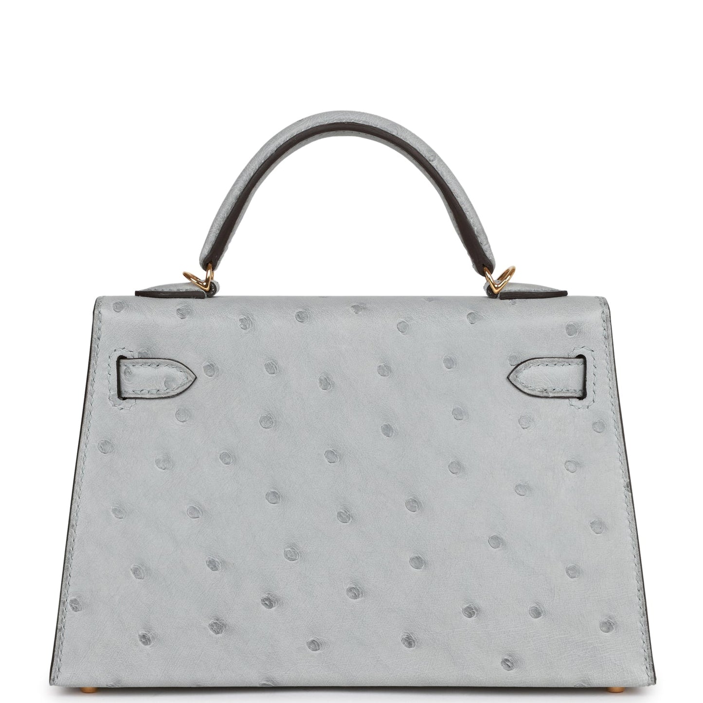 Hermes Kelly Sellier Bleu Glacier Ostrich Hardware Handbag Gold Travel Bag